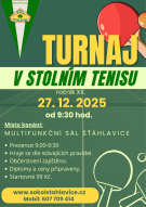 TJ SOKOL ŠŤÁHLAVICE - TURNAJ VE STOLNÍM TENISU